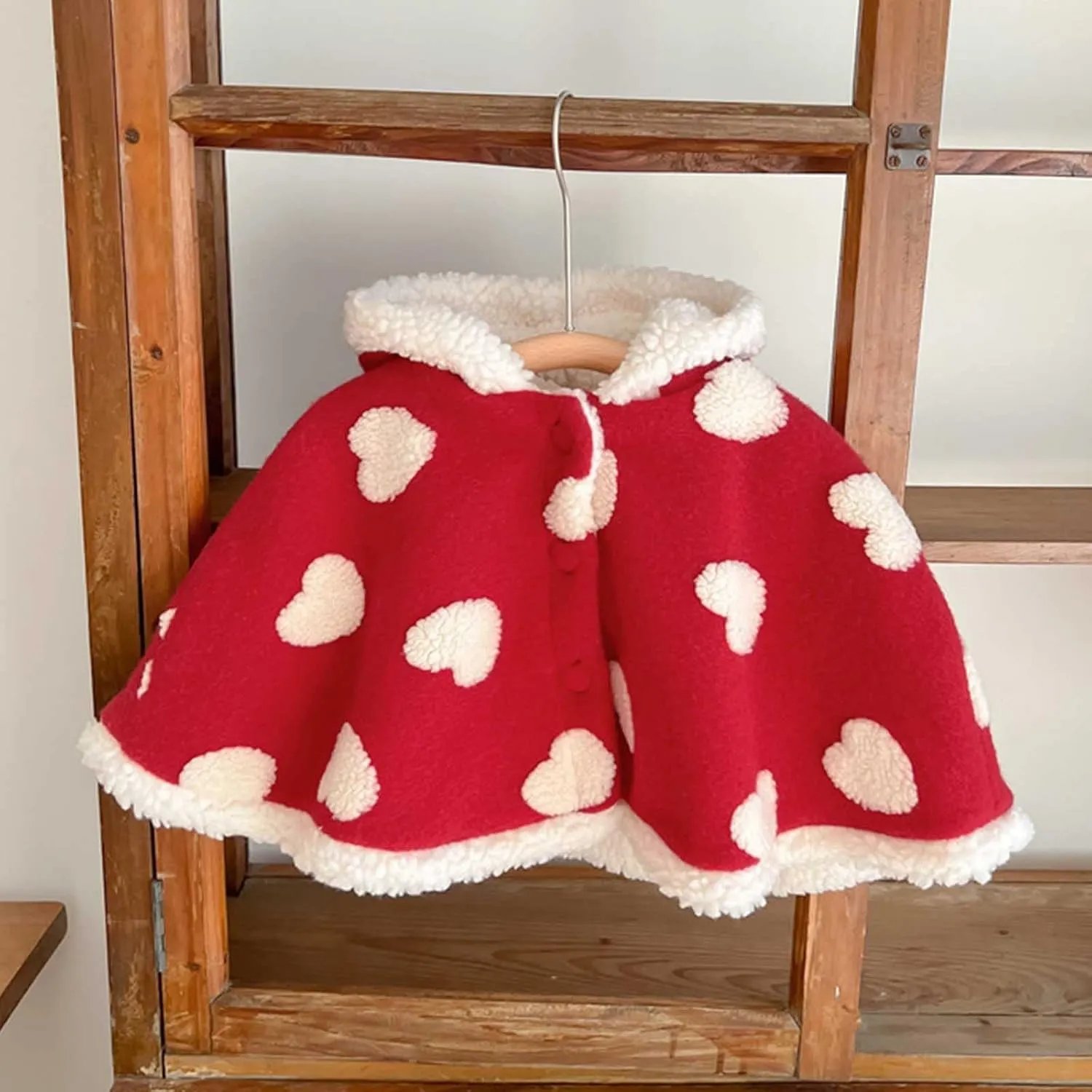 Baby Toddler Boys Girls Wool Blend Winter Hooded Outerwear Capes Poncho Coat Kids Coats Girls