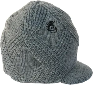 Born to Love Knuckleheads Gray Boy's Baby Visor Beanie Hat with Stripes Detail
