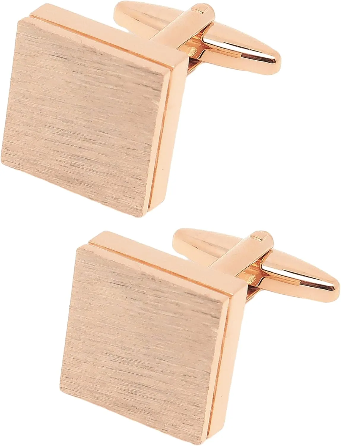 Brushed Metal Square Metal Cufflinks for Men In Gift Box Silver/Black/Gold Plated/Rose Gold Men's Cuff Link for Wedding Shirt Party Business Regular Anniversary Dress