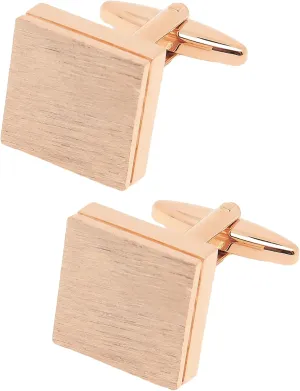 Brushed Metal Square Metal Cufflinks for Men In Gift Box Silver/Black/Gold Plated/Rose Gold Men's Cuff Link for Wedding Shirt Party Business Regular Anniversary Dress