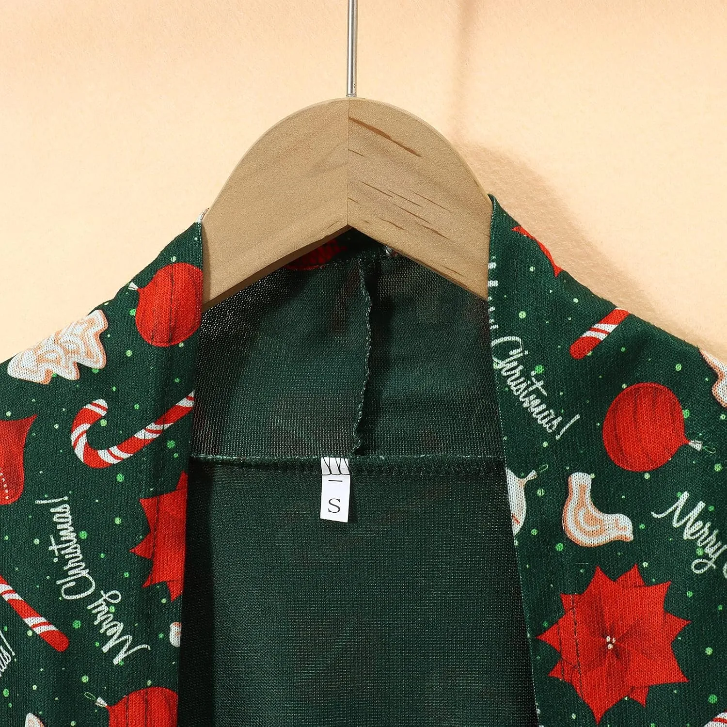 Christmas Cardigan Sweaters for Women Xmas Tree Red Plaid Knitting Open Front Cardigans Holiday Long Sleeve Top