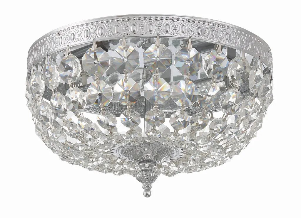 Crystorama 2 Light Spectra Crystal Polished Chrome Flush Mount