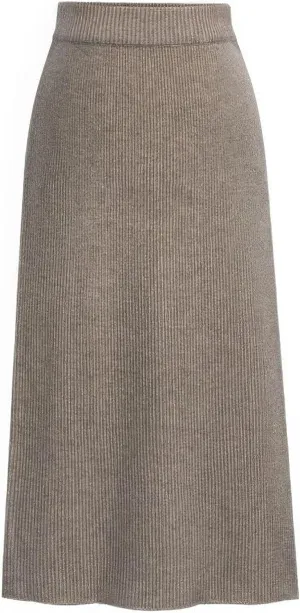 ebossy Women's Winter Warm High Waist Side Slit Wool Blend Long Skirts Rib Knit Stretchy Bodycon Pencil Skirt