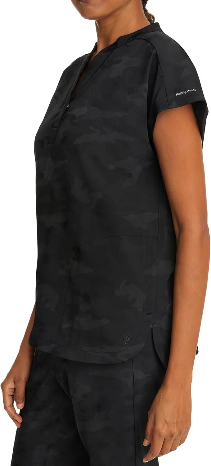 Healing Hands Scrub Top for Women Modern Fit Tee with 2 Pockets, Moisture Wicking, 360 Stretch and Quick Dry Fabric 2352
