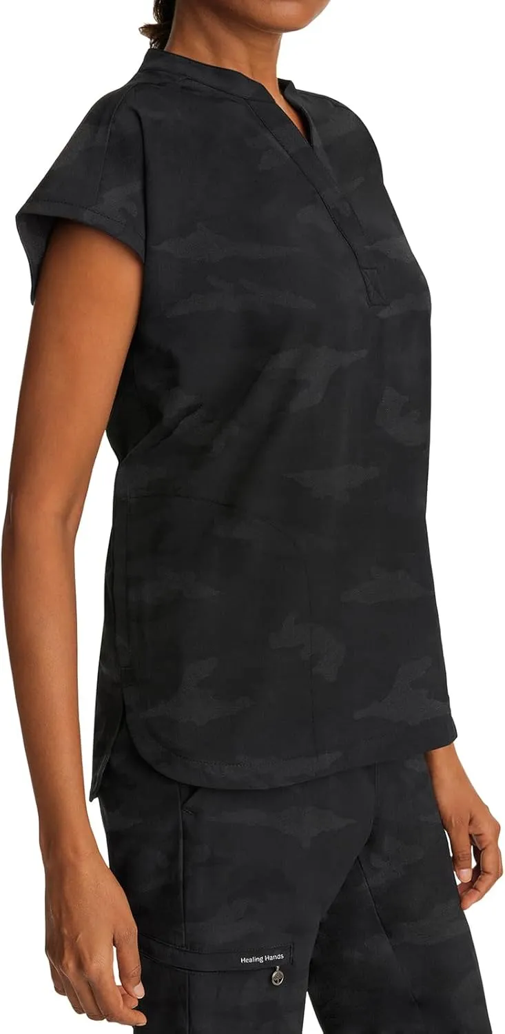 Healing Hands Scrub Top for Women Modern Fit Tee with 2 Pockets, Moisture Wicking, 360 Stretch and Quick Dry Fabric 2352