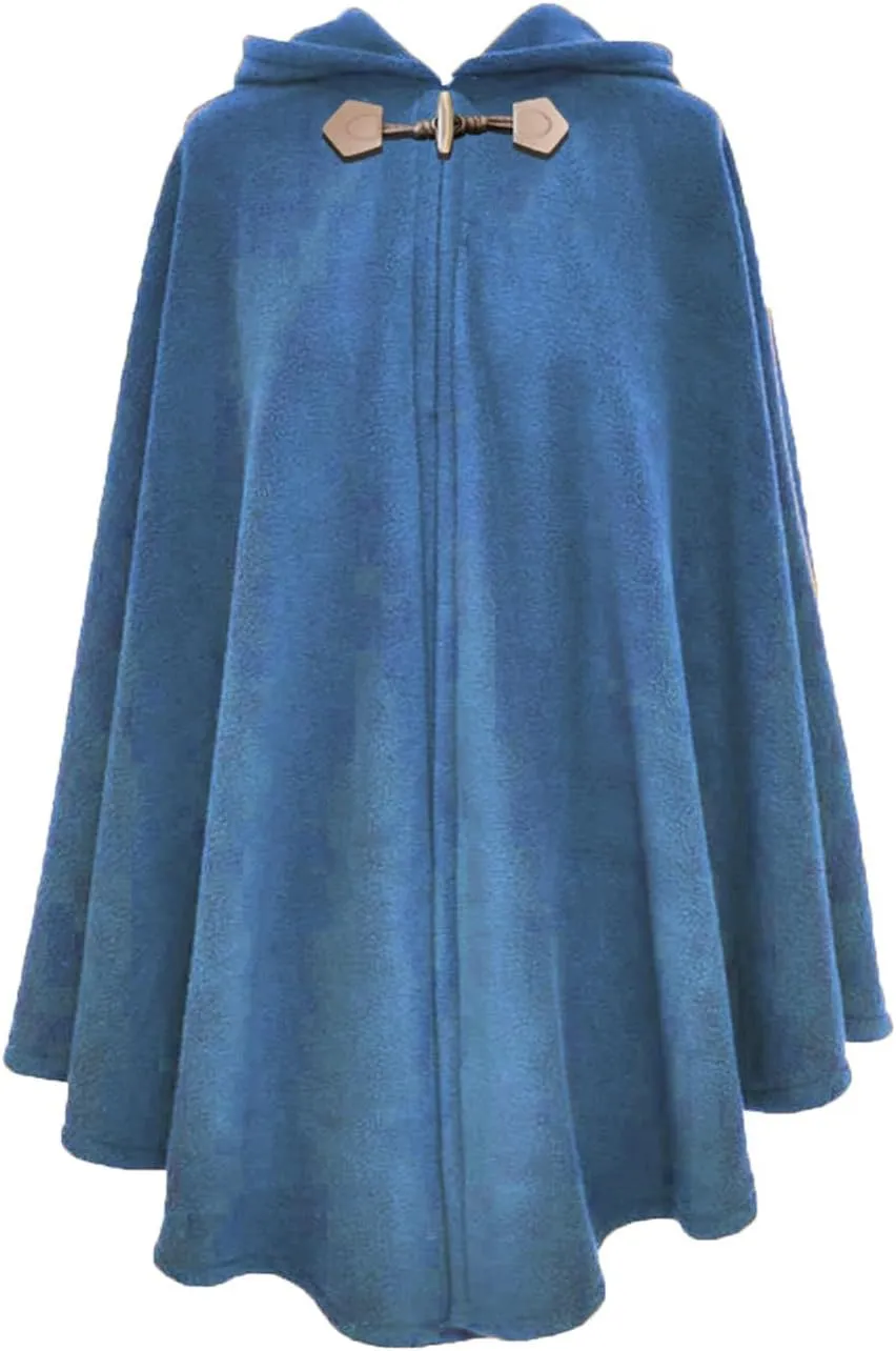 JOAU Wool Blend Poncho for Women Lightweight Hooded Wraps Shawls Warm Vintage Button Open Front Cardigan Cape Coat