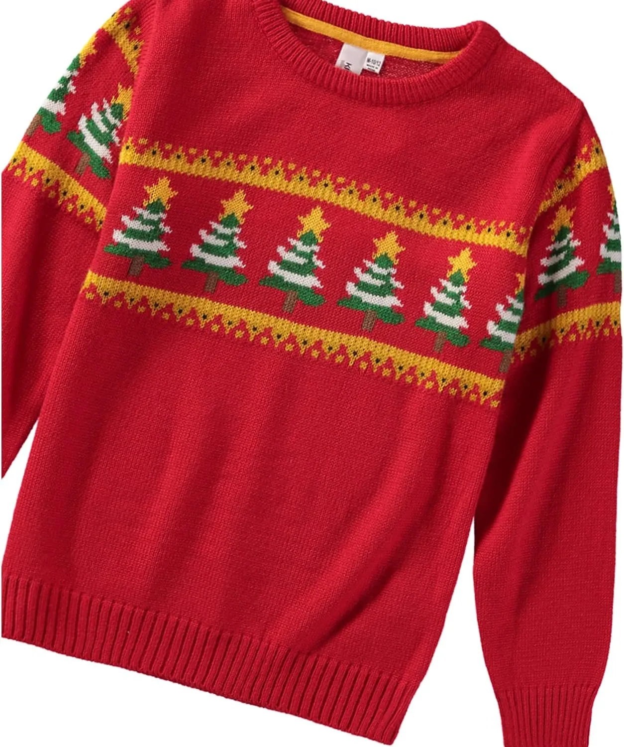 KIMU Boys' Long Sleeve Knit Pullover Christmas Sweater Crewneck Holiday Sweater Shirt