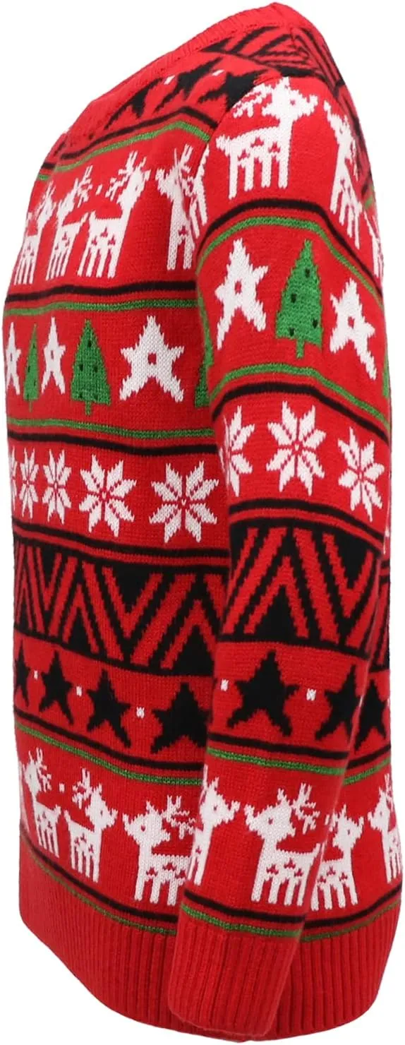 KIMU Boys' Long Sleeve Knit Pullover Christmas Sweater Crewneck Holiday Sweater Shirt