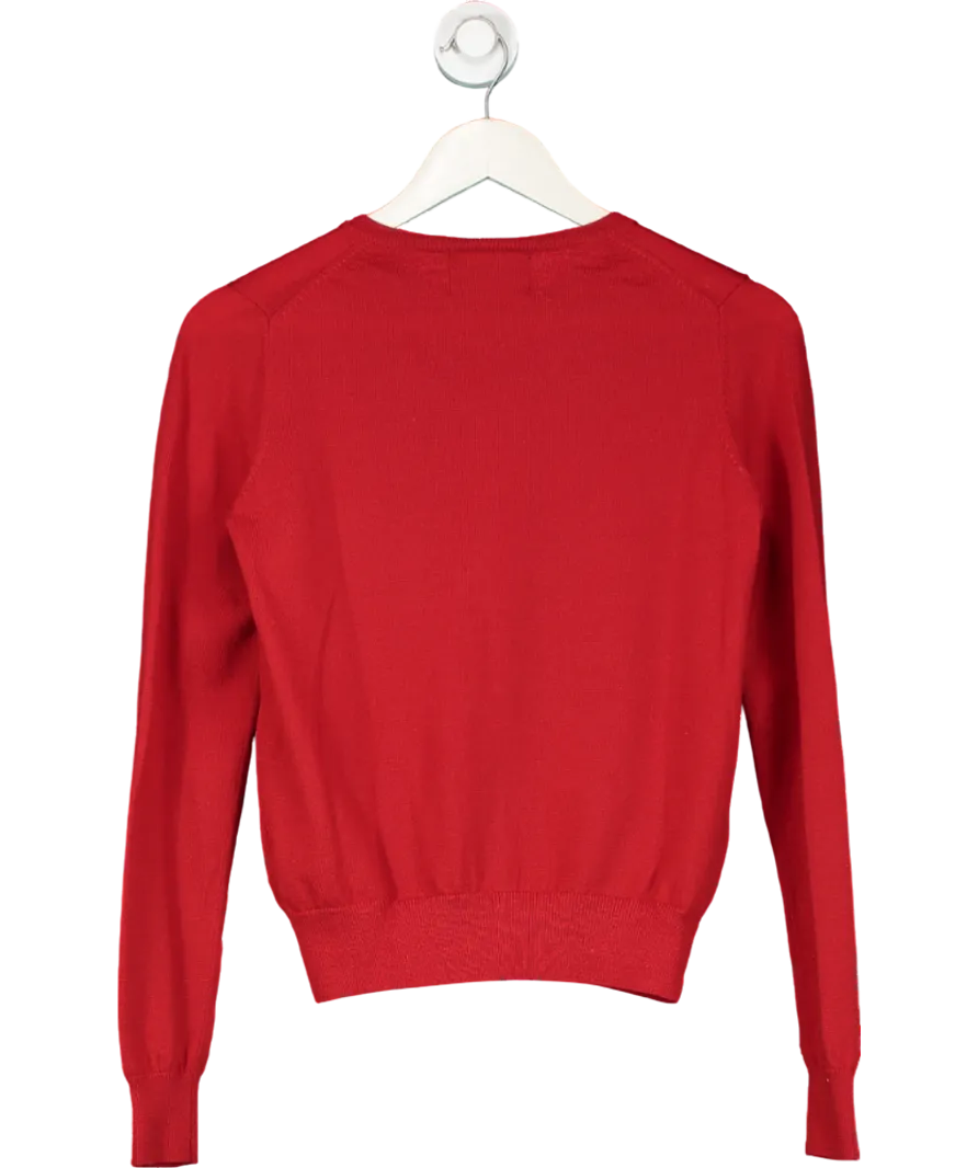 Markus Lupfter Red Wool Sequin Stars Cardigan UK XS