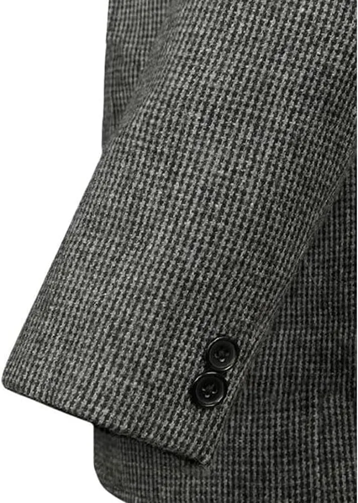Men's Checked Blazer Two Buttons Party Prom Plaid Notch Lapel Suit Jacket