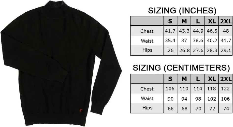 Men's Mock Turtle Neck Sweater - Pure Cashmere Long Sleeve Slim Fit Knitted Pullover Casual Black