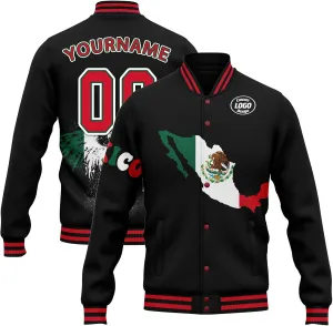 Mexico Flag Custom Varsity Jacket Vintage Baseball Bomber Jackets Streetwear Coats