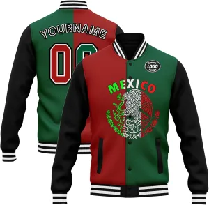Mexico Flag Custom Varsity Jacket Vintage Baseball Bomber Jackets Streetwear Coats