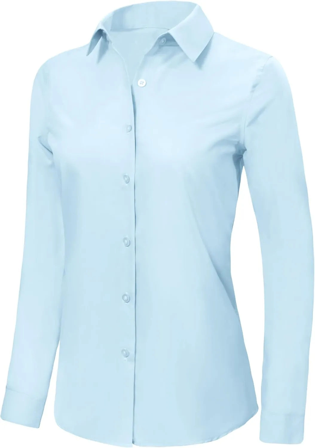 Ruisin Super Soft Wrinkle Free Button Down Shirts for Women Solid Long Sleeve Striped Formal Work Dress Blouses Tops