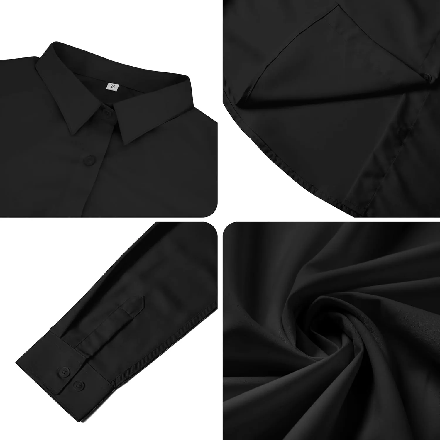 Ruisin Super Soft Wrinkle Free Button Down Shirts for Women Solid Long Sleeve Striped Formal Work Dress Blouses Tops