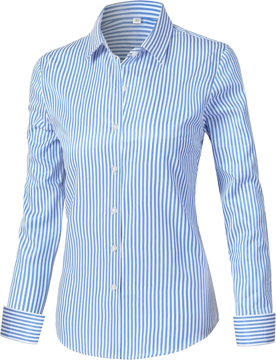 Ruisin Super Soft Wrinkle Free Button Down Shirts for Women Solid Long Sleeve Striped Formal Work Dress Blouses Tops