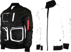 SCREENSHOT Men Streetwear Hip-Hop Urban NY Fashion Bomber Jacket - Modern Outdoor Lightweight Windbreaker Graffiti Zip Up Top