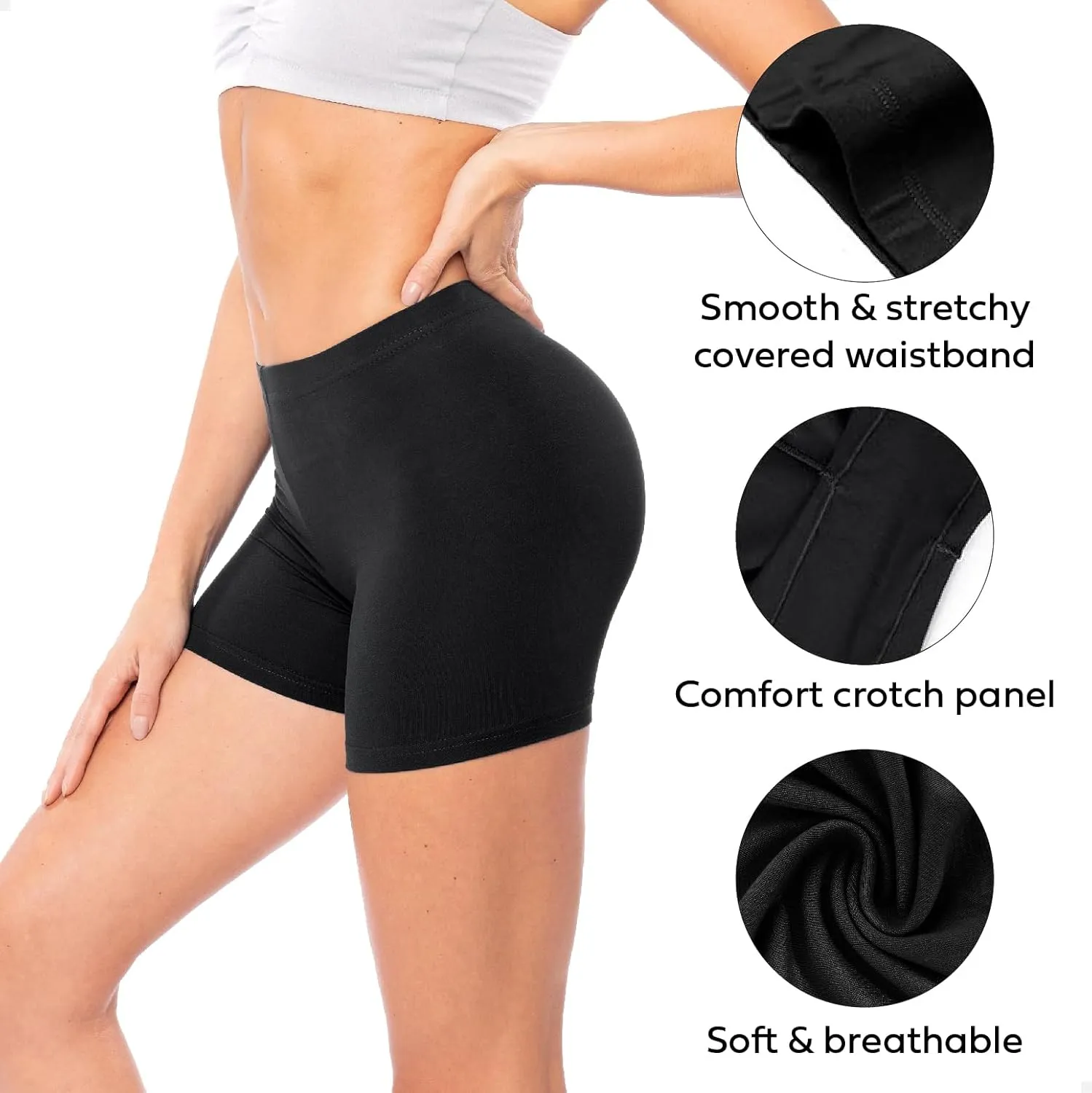 Sexy Basics Women's 12 Pack Cotton Stretch Light Weight Boyshort Boxer Brief Undershorts