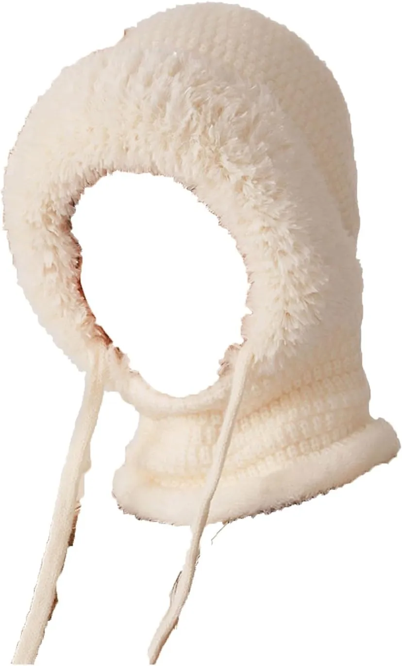 Women Knitted Hat Winter Windproof Warm Cap Trend Wool Thick Pullover Outdoor Skull Cap for Unisex