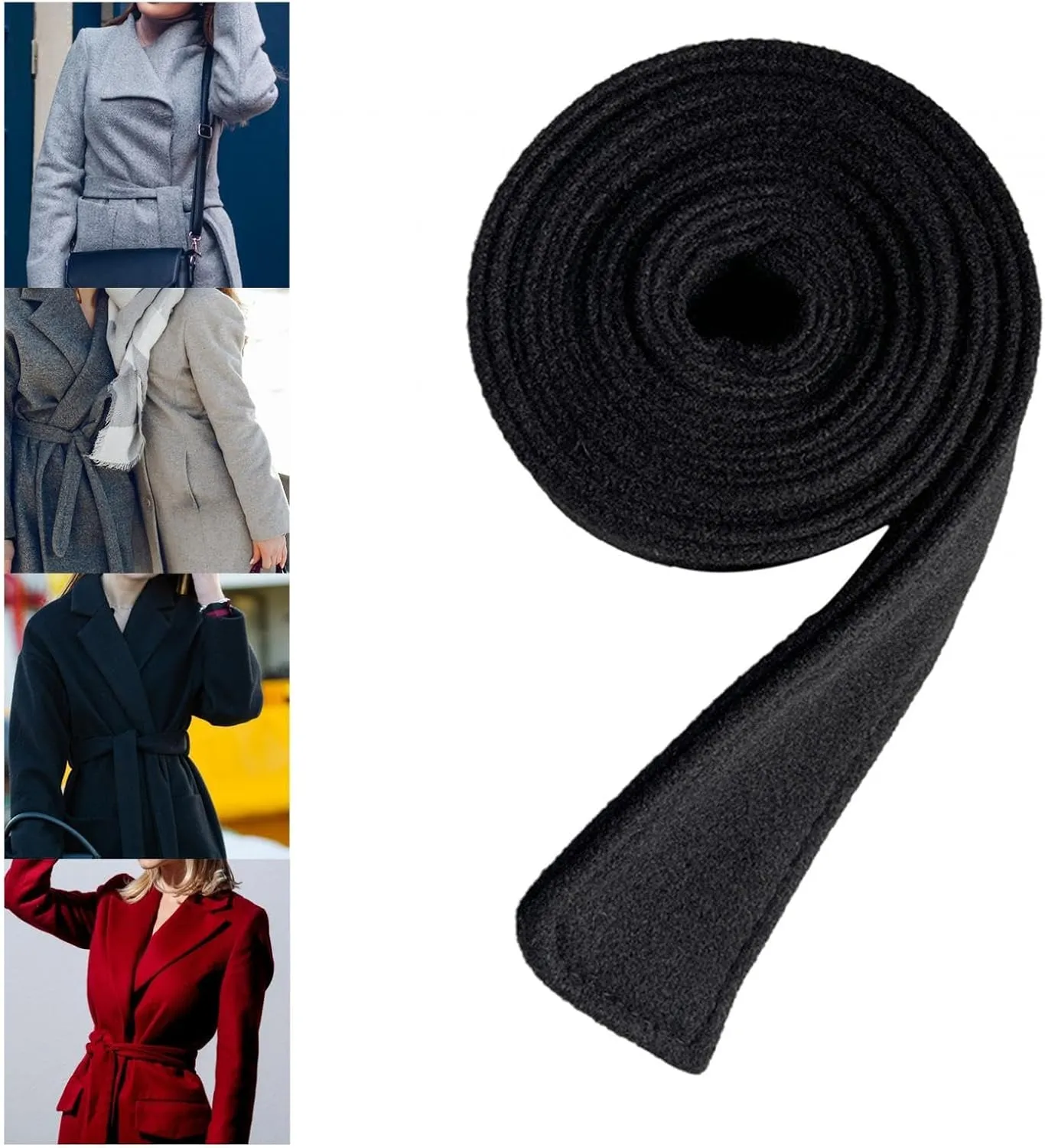 Women Woolen Overcoat Waist Belt Coat Belt, Artificial WoolenTrendy Waist Tie Sash Belt Replacement