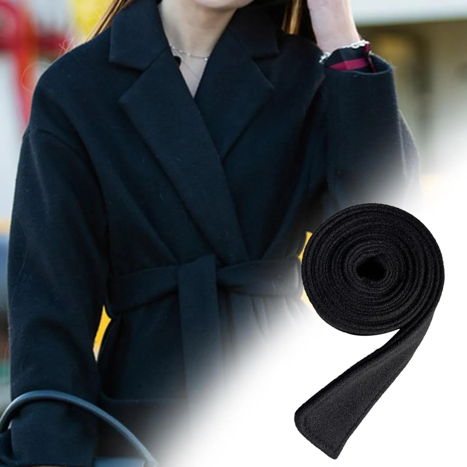 Women Woolen Overcoat Waist Belt Coat Belt, Artificial WoolenTrendy Waist Tie Sash Belt Replacement