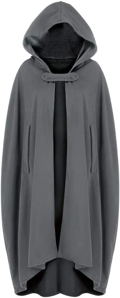 XUNRYAN Womens Winter Cape Coat Wool Blend Hooded Cloak Maxi Long Cardigans Open Front Poncho Outwear Halloween Costume